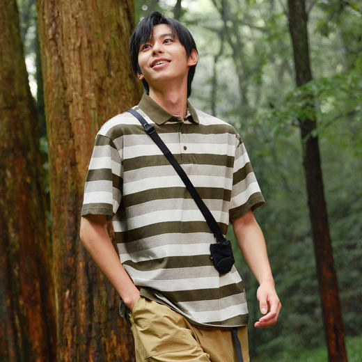 gxg.jeans男装夏季时尚条纹短袖POLO衫JEX12401652 商品图1