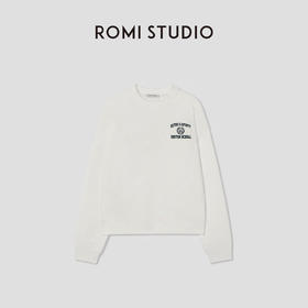 ROMI STUDIO“美式休闲”高支棉圆领宽松印花套头卫衣 RW25SSX0120
