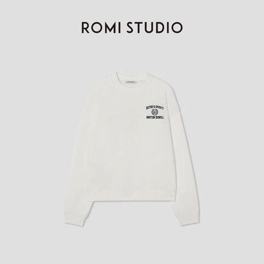 ROMI STUDIO“美式休闲”高支棉圆领宽松印花套头卫衣 RW25SSX0120 商品图0