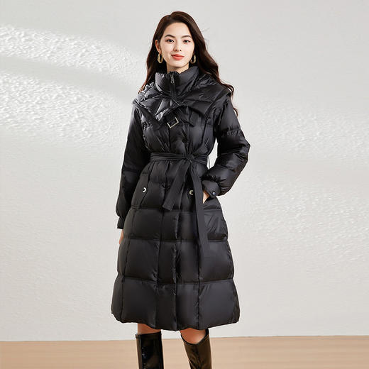 【高货kbnq】全新升级【铂金会员882/天猫1189/差价307】(04044) 洛诗琳冬季新款高端加厚保暖长款过膝显瘦连帽羽绒服 商品图1