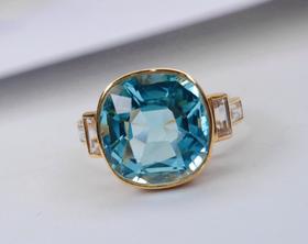 5.1ct刻面海蓝宝戒指