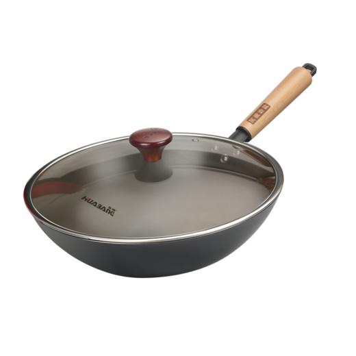 胖东来同款铸铁锅【华邦华美真 圆底/平底 铸铁炒锅❤️带盖】无涂层防锈锅，用起来更安心~无涂层老式家用，炒菜锅，老式生铁锅轻型锅32、34、36厘米直径可选 商品图6