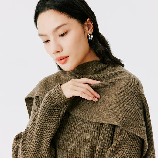 东黎 • 山羊绒女士秋冬围巾＋V领套衫 TZ-DLVY-001-003 商品图7