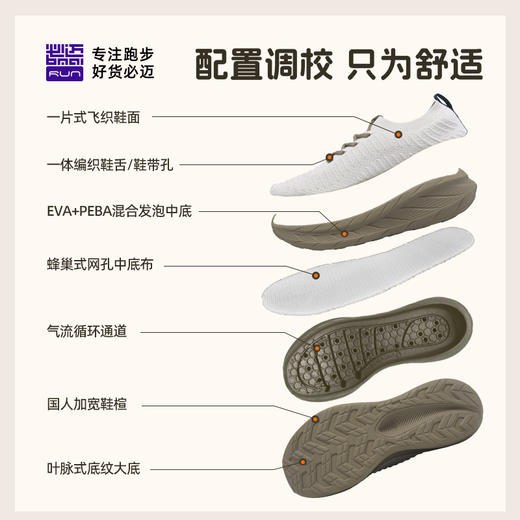 必迈远征者漫步跑鞋男女一脚蹬轻便快走鞋透气软弹缓震慢跑运动鞋 商品图1