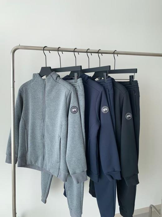 大鹅 2025新款 男士 加厚绒 经典刺绣标 连帽开衫卫衣/运动裤卫裤 可套装 Z-12232 商品图1