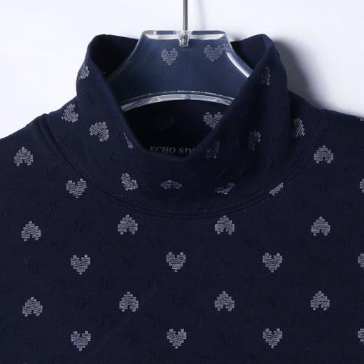 T2059秋冬季新款时尚个性满印爱心提花长袖T恤百搭高级小众设计上衣潮 商品图2