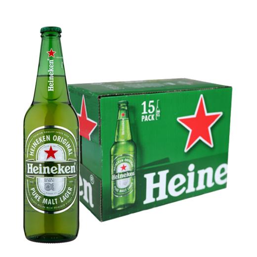 进口玻璃瓶喜力啤酒 5.0%VOL 660ml*15瓶 商品图0