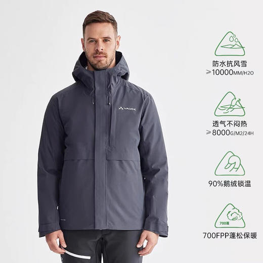 【秒杀价已调 直接拍】一直要三合一的宝宝看过来 VAUDE魏德 男士户外冲锋衣防风防水保暖三合一羽绒服 白鹅绒内胆  自己 儿子 父亲都可以入 商品图3