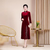 DNO-4G3501-1电商平台爆款丝绒旗袍修身年轻宴会大码连衣裙 商品缩略图0