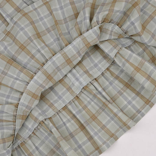 棉果果春季新品商场同款女童绿色格子翻领连衣裙M122700225081 商品图4