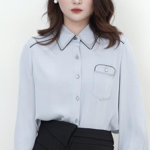 两三事新款衬衫高级气质百搭显瘦设计感长袖通勤S24CC051 商品图0