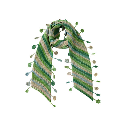 苏苏姐家一花一叶围巾手工diy段染羊毛线钩针毛线团材料包 商品图4