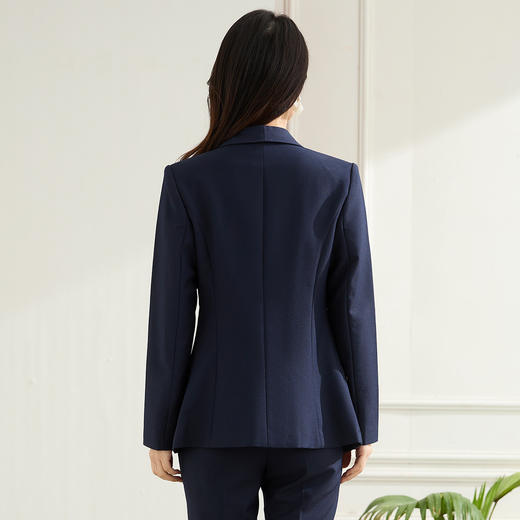 【上衣+裤子】罗蒙春秋双排扣西服套装女士商务通勤职业时尚百搭西装两件套 商品图1