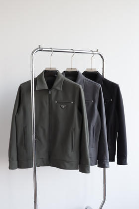 P.R.D 铆钉 防泼水加绒尼龙翻领夹克外套 WT797