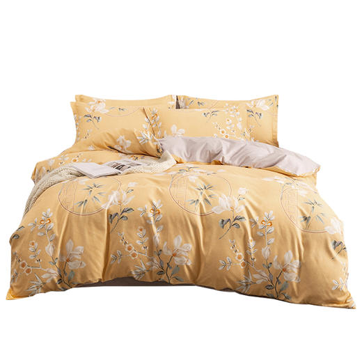 多喜爱闲庭花开爱摩卡绒温暖磨毛四件套【分仓直发，72小时发货，周末节假日不发货】 商品图4