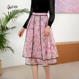 司歌网纱印花a字半裙碎花伞裙C901292X