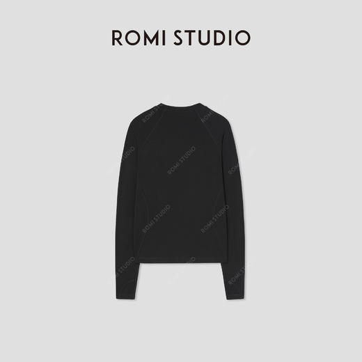 ROMI STUDIO“松弛自在”修身高弹亲肤休闲运动长袖T恤 RW24AS40756 商品图3