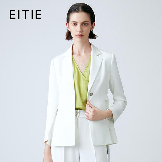 EITIE爱特爱春季新款洋气通勤百搭职业干练纯色西装外套女7703411 商品图0