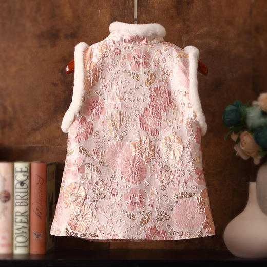 冬季新款唐装背心夹棉保暖提花马甲ZSM231032 商品图3