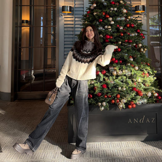 ROMI STUDIO“冬日松弛”羊驼毛绵羊毛混纺费尔岛外套 RW24WST1172 商品图1