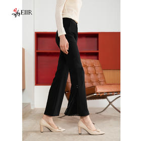 司歌显瘦长裤拼接压褶弹力D901286X