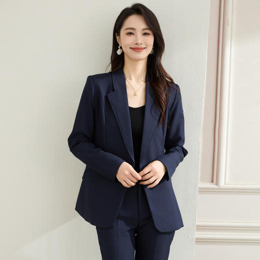 【上衣+裤子】罗蒙春秋双排扣西服套装女士商务通勤职业时尚百搭西装两件套 商品图8