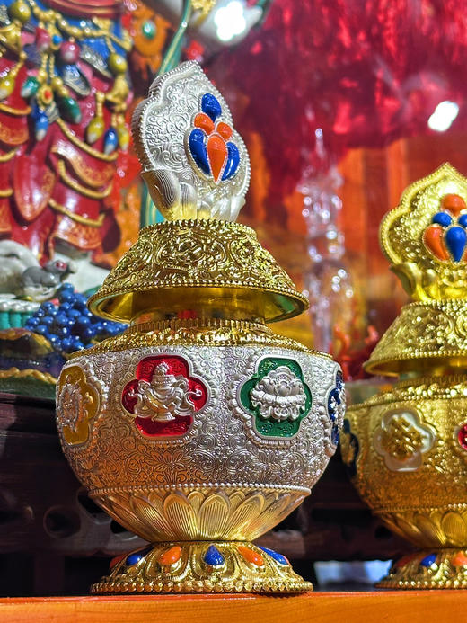 佛堂摆件寺庙制作殊胜宝瓶地藏王宝瓶已装藏宝瓶 商品图6