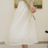 两三事雨季白茶夏季新款纯色光泽感A字高腰半身裙仙女飘逸 商品缩略图1