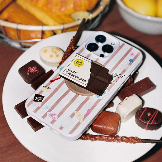 【冬眠计划】78%黑巧 POPGRIP泡泡骚手机粘贴式气囊支架 Popout异形系列 白色 食物 商品图1