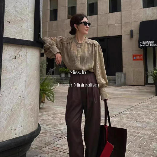 【顺丰包邮】20329 洛诗琳清雅别致高级感新中式天丝混纺衬衫女9682 商品图3