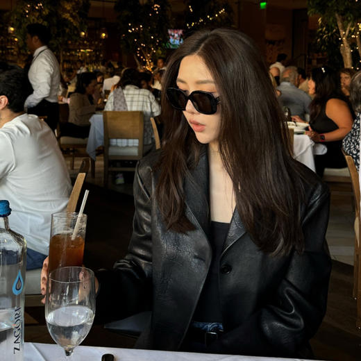 ROMI STUDIO“棕标甄选”100%羊皮肌理感西装版皮衣外套RW24WWG0380 商品图0