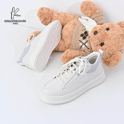 经典鲨2024年冬季新款韩版男士黑色系带休闲平底鞋棉鞋KW08-D55221 商品图5