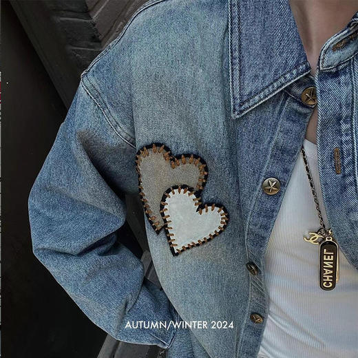 【顺丰包邮】34516 洛诗琳美式设计感水洗蓝宽松牛仔外套女456 商品图3