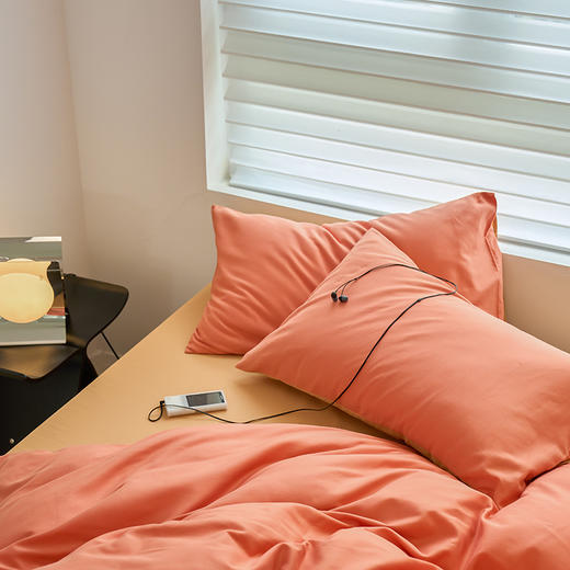 【四季可用】40支新疆长绒棉火山全棉磨毛纯色床品单件、单被套、单床笠、枕套 商品图5