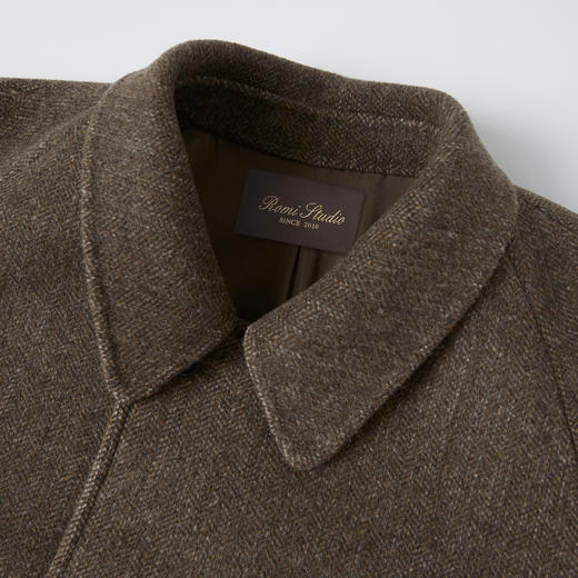 ROMI STUDIO“棕标甄选”绵羊毛混纺翻领插肩廓形宽松大衣 441DS094 商品图2