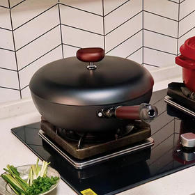 VELOSAN温仑山鹅卵石系列精铁小炒锅24cmVP-1ECG02-5F24