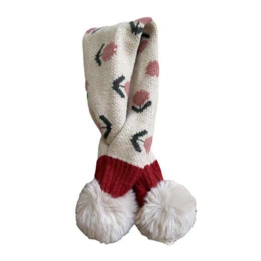 【醒粉福利19.9元/条】儿童冬季围巾 时尚ins可爱小花针织保暖宝宝围脖 商品图4