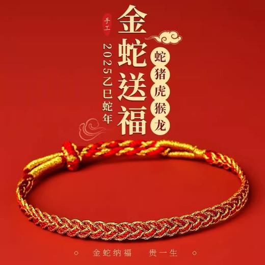 【岁岁长欢愉，万事皆顺意】2025蛇本命年红绳手链 女生手工编织绳 红色手绳 男儿童太岁小龙麟-QQ 商品图0