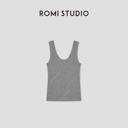 ROMI STUDIO“基础随性”高支棉U领弹力花纱感吊带背心 RW24WSD1386 商品图1