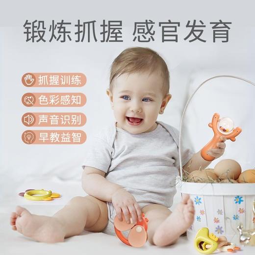 婴儿手摇铃玩具0-1岁可咬牙胶新生宝宝益智早教抓握3-6月幼儿安抚 商品图6