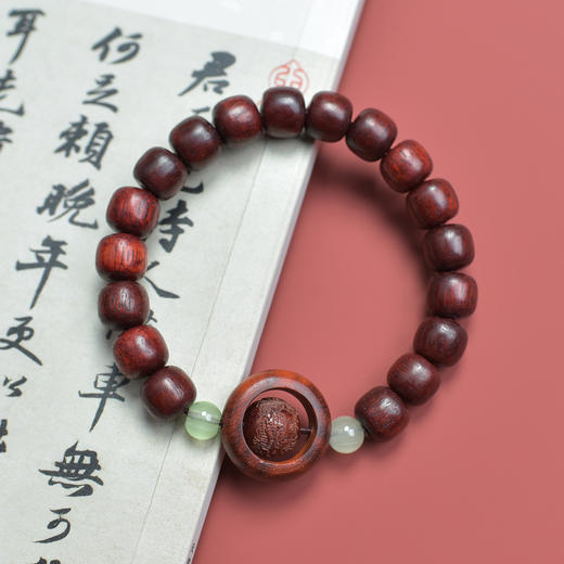 「买1送1！到手两条」小叶紫檀手串男士盘玩时来转运佛珠手链和田玉女款文玩佛珠时尚饰品 商品图1