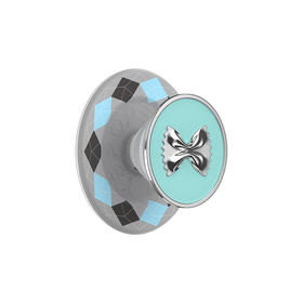 【冬眠计划】格纹蝴蝶结·MagSafe圆啪嗒 MAGSAFE磁吸手机气囊支架 Round圆啪嗒系列 蓝色 蝴蝶结 菱格