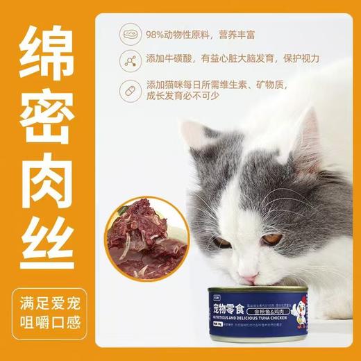 可艾特 （12罐）高汤补水金枪鱼鸡肉猫罐头85g 商品图3