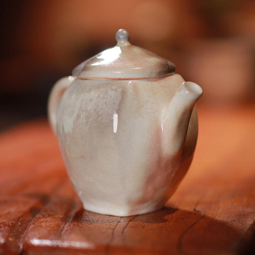 【林栖好物】【手捏瓜棱壶】满容：100ml 李现锋纯手工柴烧壶 商品图1