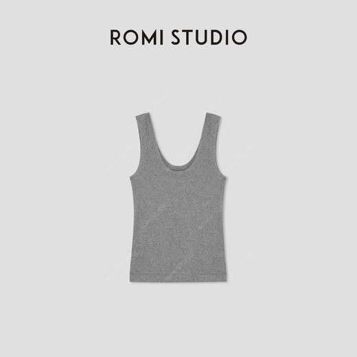 ROMI STUDIO“基础随性”高支棉U领弹力花纱感吊带背心 RW24WSD1386 商品图0
