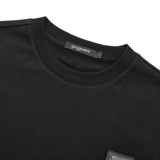 gxg.jeans男装秋季简约圆领卫衣黑色简约休闲卫衣J24X313061 商品图2