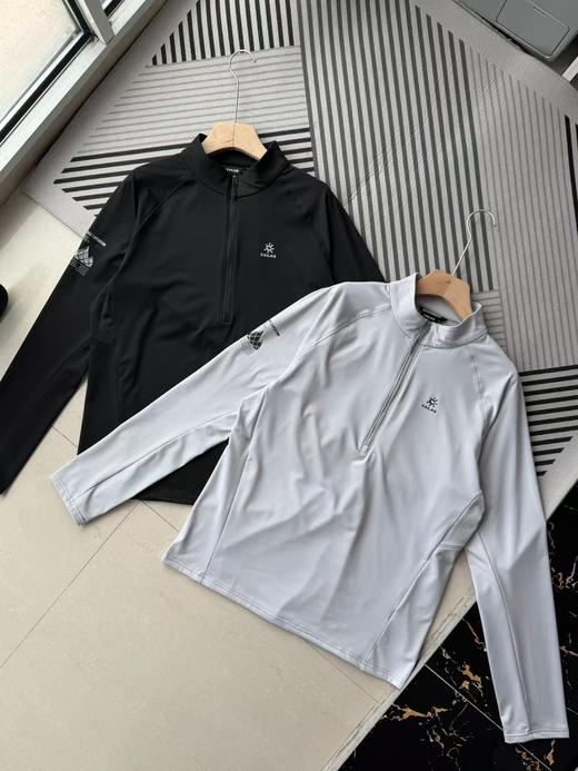 【ss1】男子运动打底立领半开襟抓绒功能长袖T恤！！ 商品图1