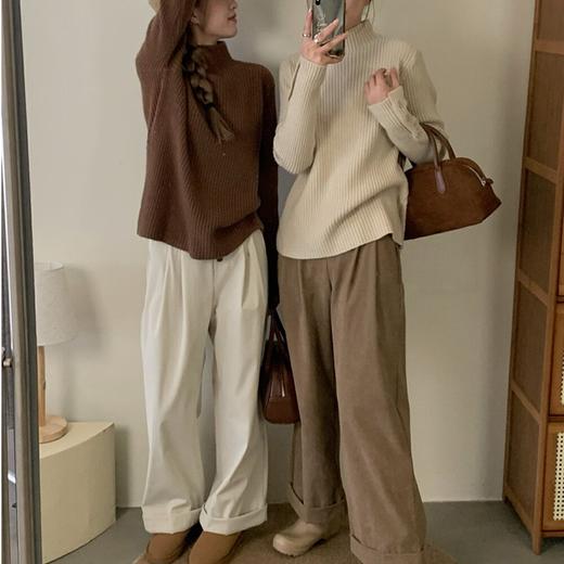 【YW】无忧购韩系慵懒简约内搭修身显瘦半高领针织打底衫1895（截单后7天发货)25年清仓捡漏 商品图3