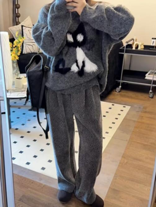 <曾小咸推荐> 斜纹毛呢阔腿裤  商品图4