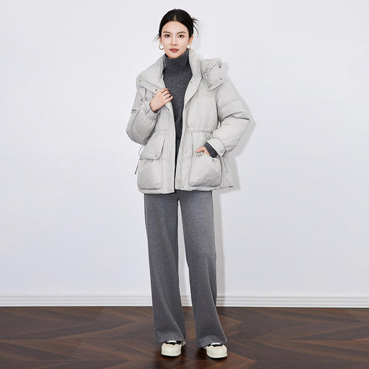 【高货wl】全新升级【铂金会员588/天猫799/差价211】(65716) 洛诗琳冬季时尚休闲防风鸭绒加厚连帽半收腰短款羽绒服 商品图2